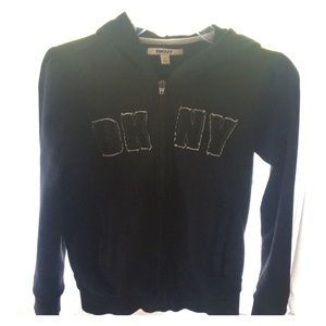 Girls DKNY zip up hoodie jacket size L